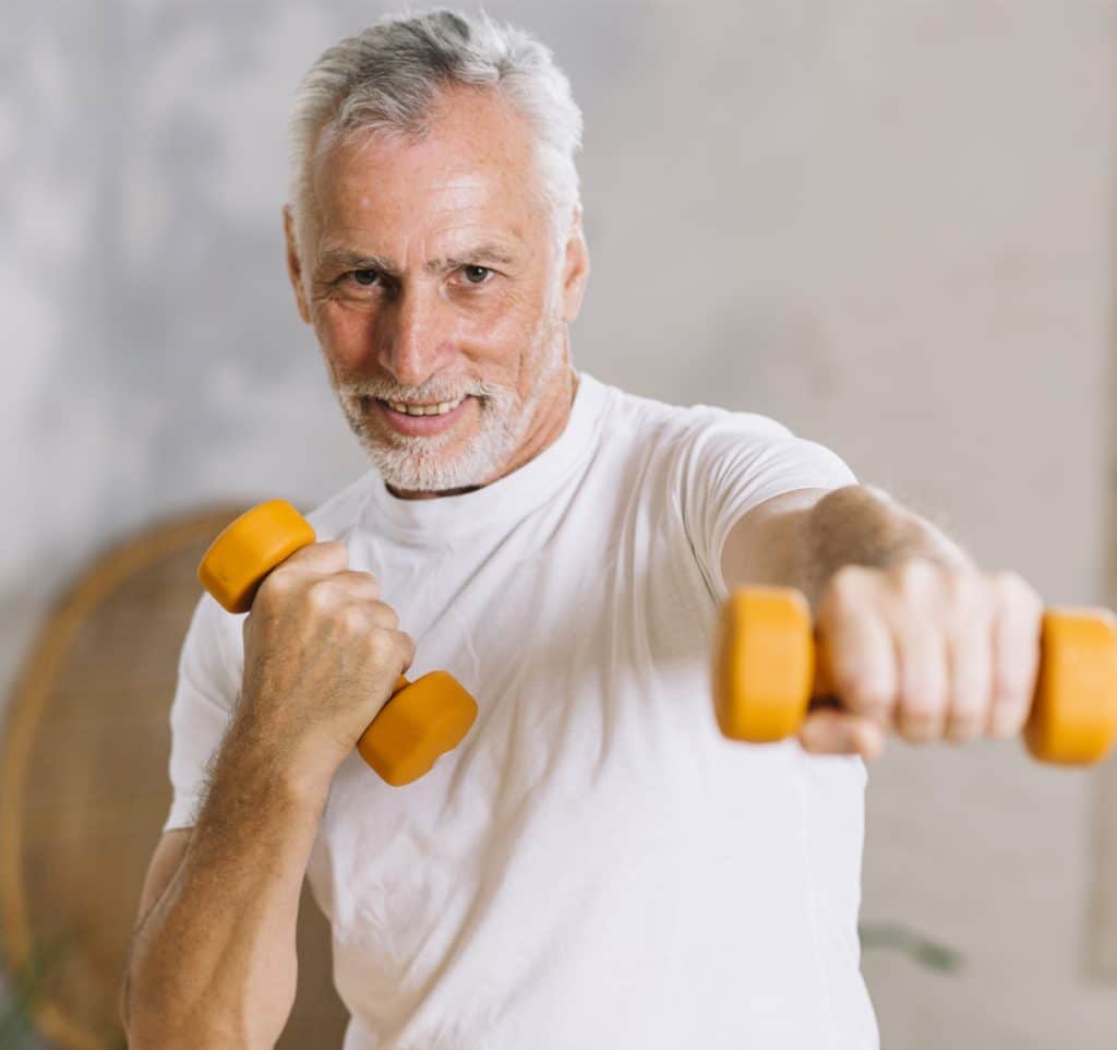 Old man in weights | Regen Doctors | Longevity and Anti-Aging Medicine  | Bethlehem and Allentown Pennsylvania